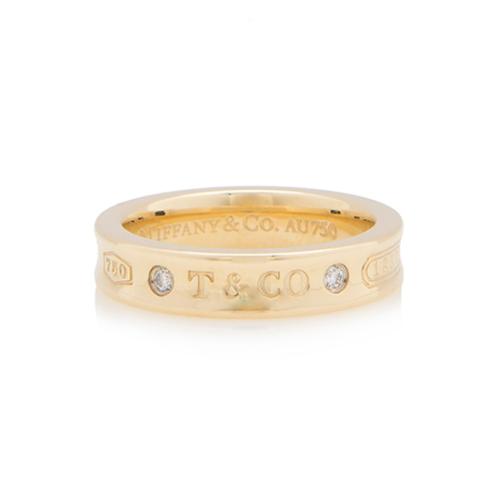 Tiffany & Co. Diamond 18k Yellow Gold 1837 Narrow Ring - Size 4