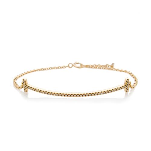 Tiffany & Co. 18kt Yellow Gold Diamonds T Smile Bracelet