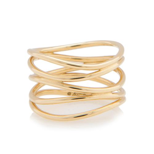 Tiffany & Co. Elsa Peretti 18k Yellow Gold Wave Ring - Size 5 1/2