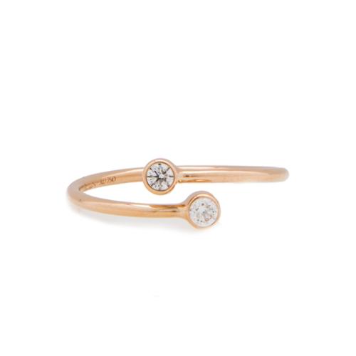 Tiffany & Co. Diamond 18k Rose Gold Elsa Peretti Hoop Ring - Size 6