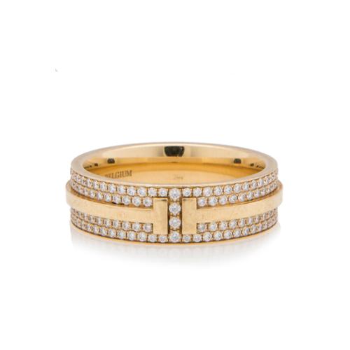 Tiffany & Co. Diamond 18k Yellow Gold Tiffany T Two Ring - Size 7