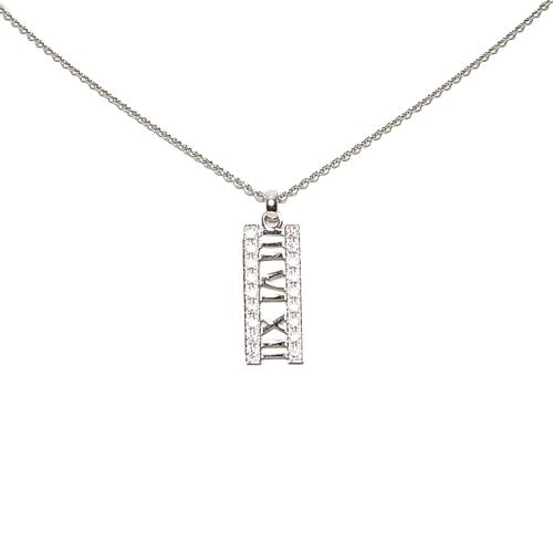 Tiffany & Co. Diamond Atlas Bar Pendant Necklace