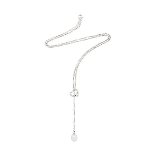 Tiffany & Co. Sterling Silver Elsa Peretti Open Heart Lariat Necklace