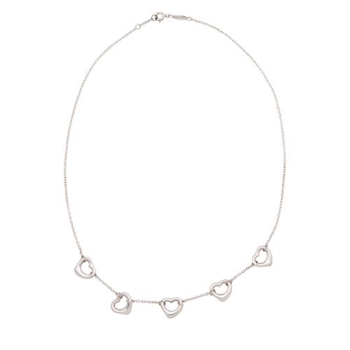Tiffany & Co. Elsa Peretti Sterling Silver 5 Open Hearts Necklace
