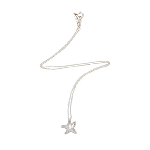 Tiffany & Co. Elsa Peretti Sterling Silver Diamond Starfish Pendant Necklace