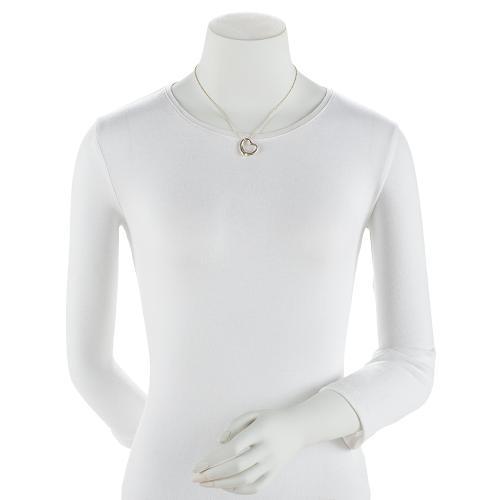 Tiffany & Co. Elsa Peretti Sterling Silver Open Heart Medium Necklace
