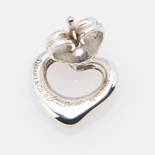 Tiffany & Co. Elsa Peretti Sterling Silver Open Heart Stud Earrings