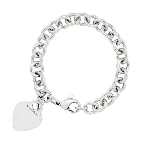 Tiffany & Co. Sterling Silver Heart Tag Charm Bracelet