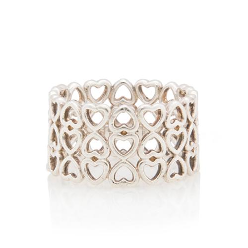 Tiffany & Co. Paloma Crown of Heart Three Row Ring - Size 6