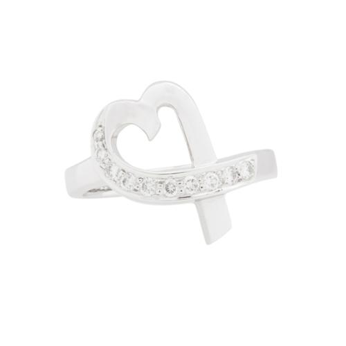 Tiffany & Co. Paloma Picasso 18kt Diamond Loving Heart Ring - Size 5.5