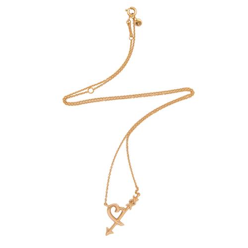 Tiffany & Co. Paloma Picasso 18k Yellow Gold Heart Arrow Necklace