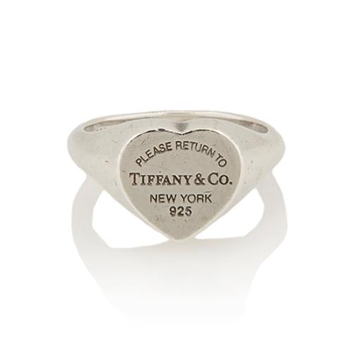 Tiffany & Co. Return to Tiffany Heart Signet Ring - Size 6 1/2