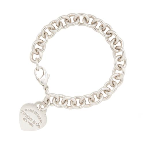 Tiffany & Co. Sterling Silver Return To Tiffany Heart Tag Charm Bracelet
