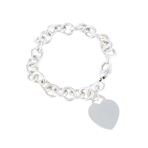 Tiffany & Co. Return to Tiffany Sterling Silver Heart Tag Charm Bracelet