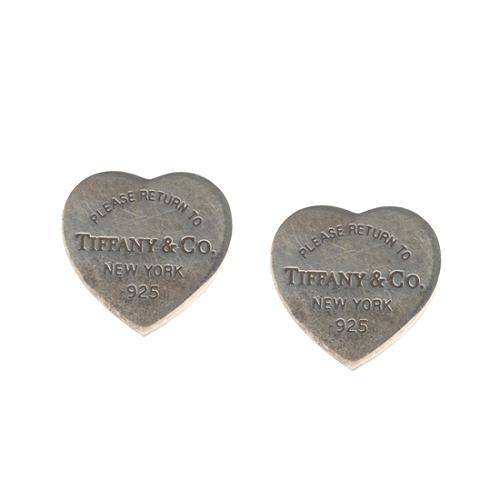 Tiffany & Co. 'Return to Tiffany' Sterling Silver Mini Heart Tag Earrings