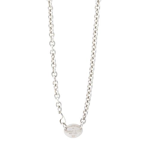 Tiffany & Co. Return to Tiffany Sterling Silver Oval Tag Necklace