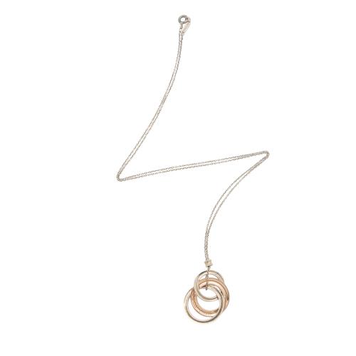 Tiffany & Co. Rubedo Sterling Silver 1837 Interlocking Circles Small Necklace