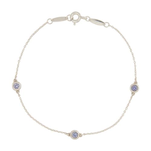 Tiffany & Co. Sterling Silver Tanzanite Color by the Yard Bracelet