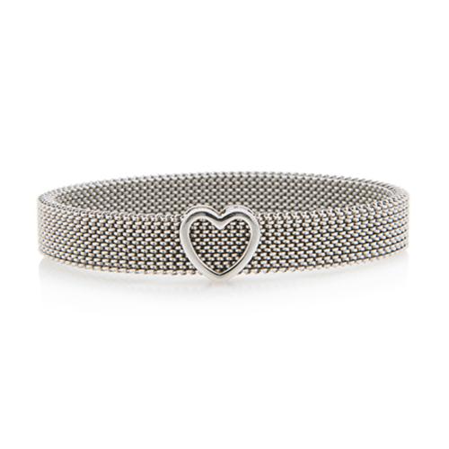 Tiffany & Co. Stainless Steel Somerset Heart Stretch Bracelet