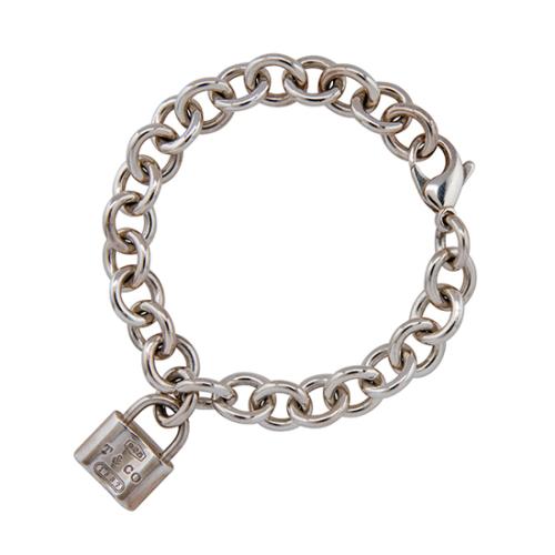Tiffany & Co. Sterling Silver 1837 Padlock Charm Bracelet
