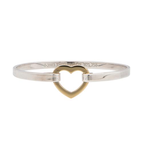 Tiffany & Co. Sterling Silver 18k Gold Heart Bracelet