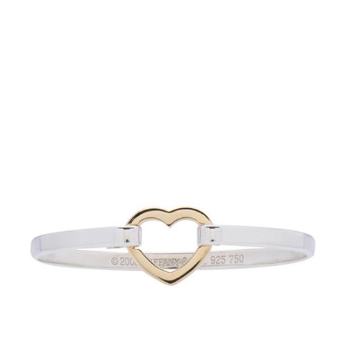 Tiffany & Co. Sterling Silver 18k Yellow Gold Heart Bracelet