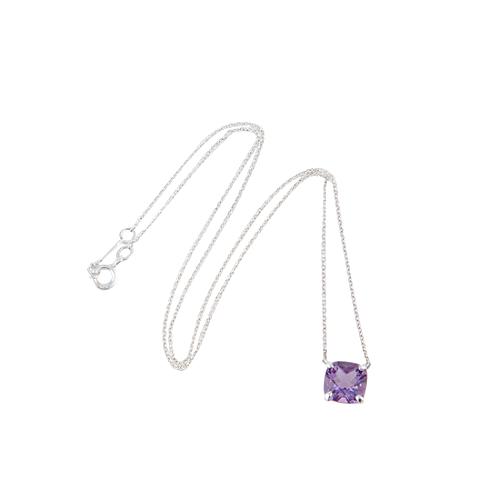 Tiffany Stone Crocheted purple necklace with a sterling sugilite bezel •  Hidden Jewel of the South End