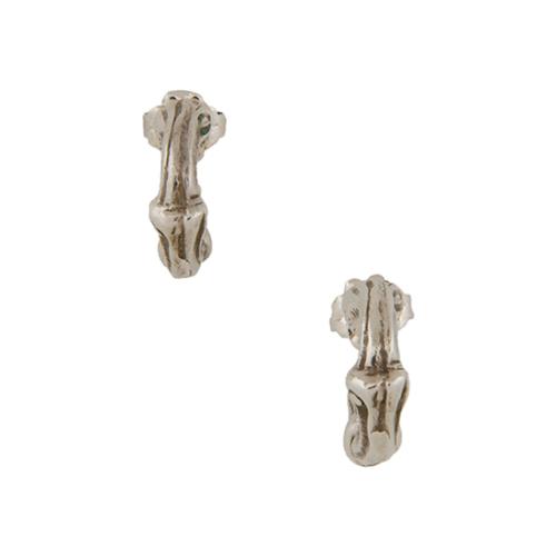 Tiffany & Co. Sterling Silver Bamboo Hoop Earrings 