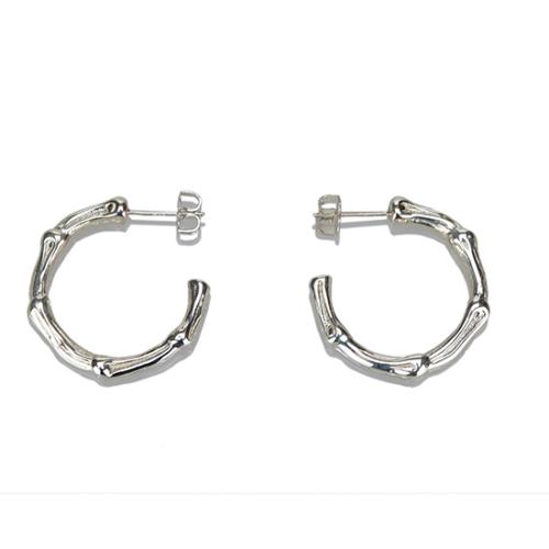 Tiffany & Co. Sterling Silver Bamboo Hoop Earrings