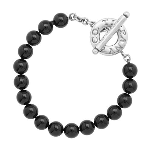 Tiffany & Co. Sterling Silver Onyx Bead Toggle Bracelet