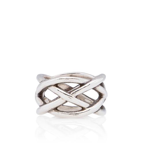 Tiffany & Co. Sterling Silver Braided Crisscross Ring - Size 6 1/2