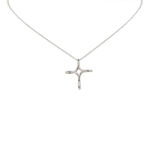 Tiffany & Co. Sterling Silver Infinity Cross Pendant Necklace
