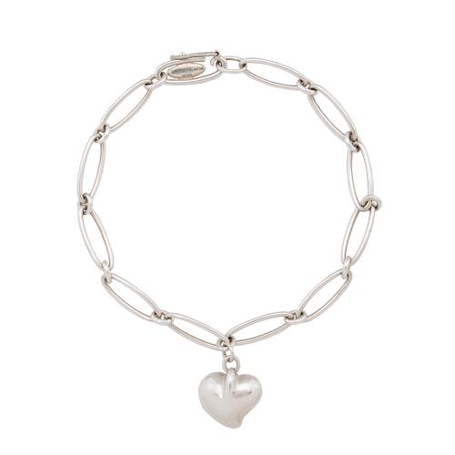 Tiffany & Co. Sterling Silver Elsa Peretti Heart Link Bracelet