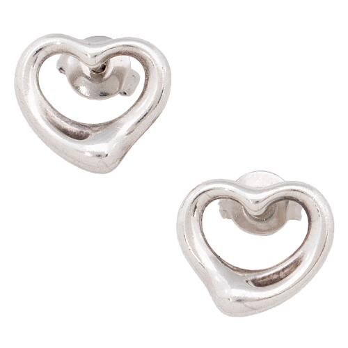 Tiffany & Co. Sterling Silver Elsa Peretti Open Heart Earrings
