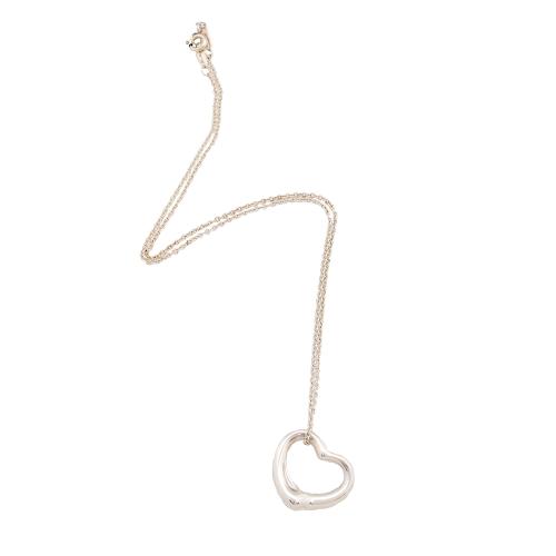 Tiffany & Co. Sterling Silver Elsa Peretti Open Heart Medium Necklace