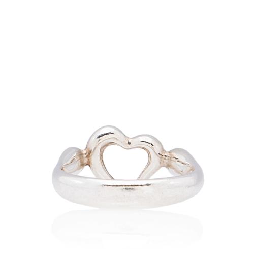 Tiffany & Co. Sterling Silver Elsa Peretti Open Heart Ring - Size 4