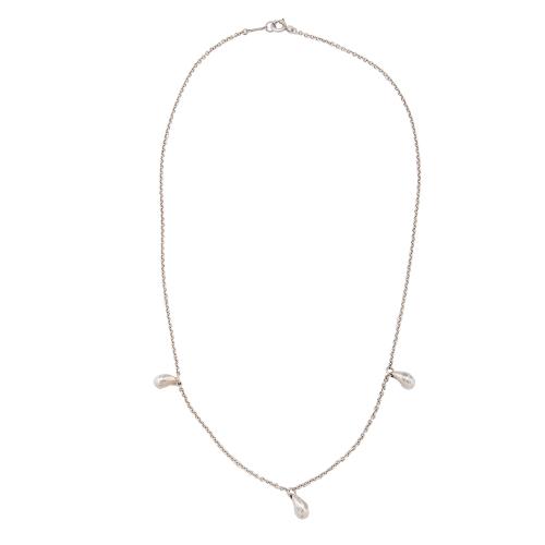 Tiffany & Co. Sterling Silver Elsa Peretti Three Teardrop Necklace