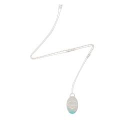 Tiffany & Co. Sterling Silver Enamel Color Splash Oval Pendent Necklace