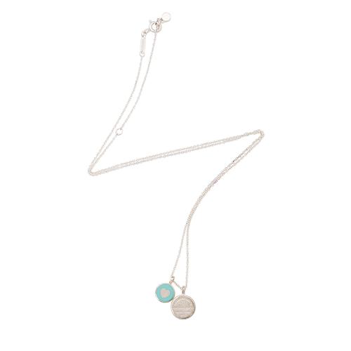 Tiffany & Co. Sterling Silver Enamel Return To Circle Duo Necklace