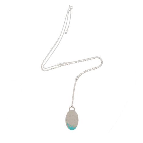 Tiffany & Co. Sterling Silver Enamel Return To Tiffany Splash Necklace