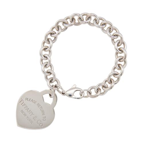 Tiffany & Co. Sterling Silver Extra Large Heart Tag Charm Bracelet