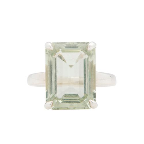 Tiffany & Co. Sterling Silver Green Quartz Sparklers Cocktail Ring - Size 8