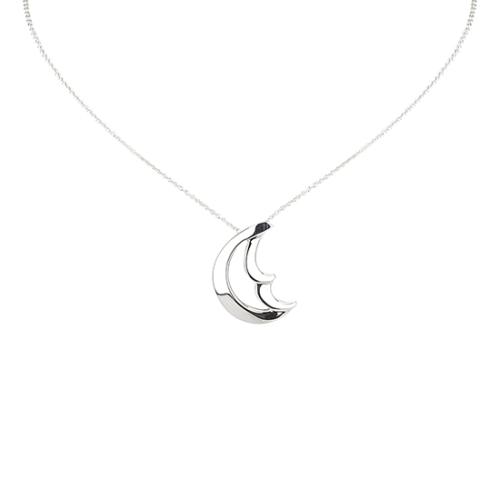 FINE JEWELRY Womens 1/5 CT. T.W. Mined White Diamond Sterling Silver Moon  Pendant Necklace | CoolSprings Galleria
