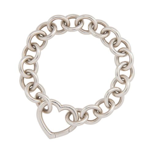 Tiffany & Co. Sterling Silver Heart Clasp Bracelet 