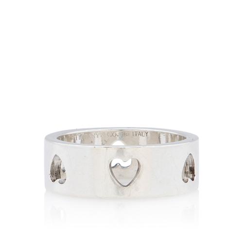 Tiffany & Co. Sterling Silver Heart Cut Out Ring - Size 9