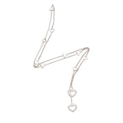 Tiffany & Co. Sterling Silver Heart Link Lariat Necklace