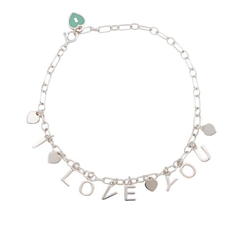 Tiffany & Co. Sterling Silver I Love You Notes Charm Bracelet