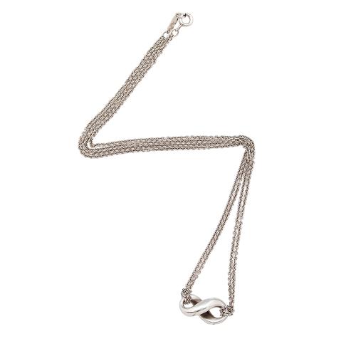 Tiffany & Co. Sterling Silver Infinity Double Chain Necklace