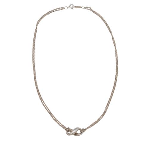 Tiffany & Co. Sterling Silver Infinity Double Chain Necklace