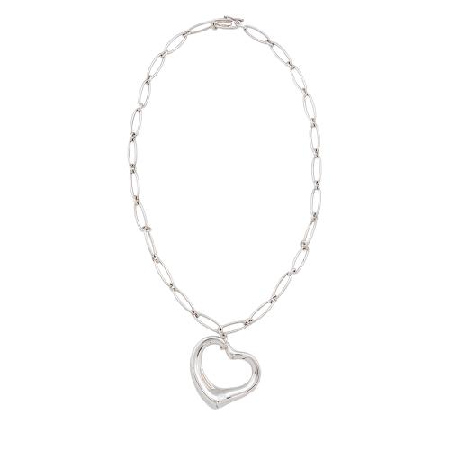 Tiffany & Co. Sterling Silver Large Open Heart Link Necklace